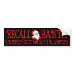 RECALL SANTA Bumper Sticker