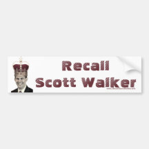 Recall Scott Walker Bumper Sticker