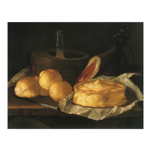 Recco's Still Life with Bread, Tart and Ham print