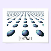 Receding Blue Patterned Balls -  Innovate posters