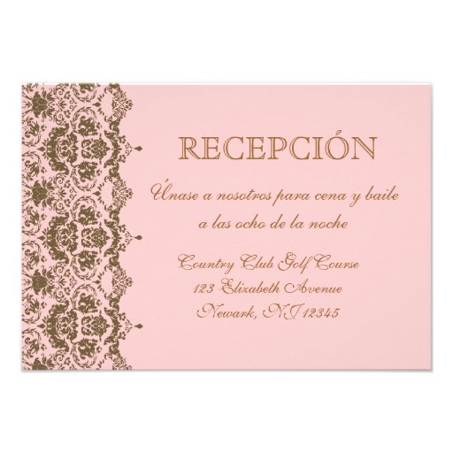 Ejemplos+De+Pases+Para+Boda Recepción de Boda tarjeta en espanol 3.5x5 Paper Invitation Card ...