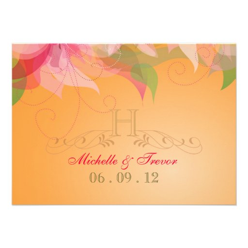 Reception Card Abstract Floral Wedding Invitations