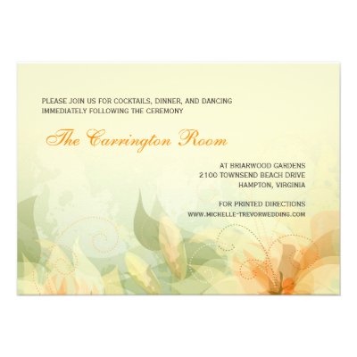 Reception Card Abstract Floral Wedding Invitations