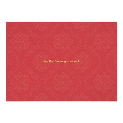 Reception Indian Style Flat Card Personalized Invitations