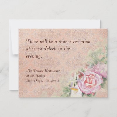 Reception Invitation Pastel Roses Calla Lilies by AudreyJeanne
