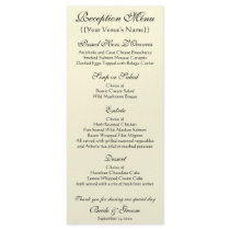 Reception Menu; The Kiss by Gustav Klimt Rack Card Design