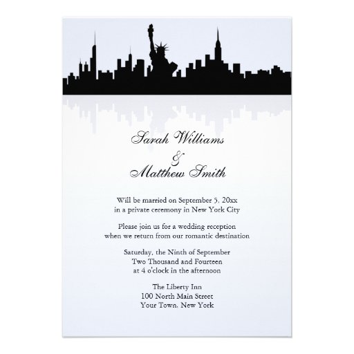 Reception Only New York Skyline Wedding Invitation