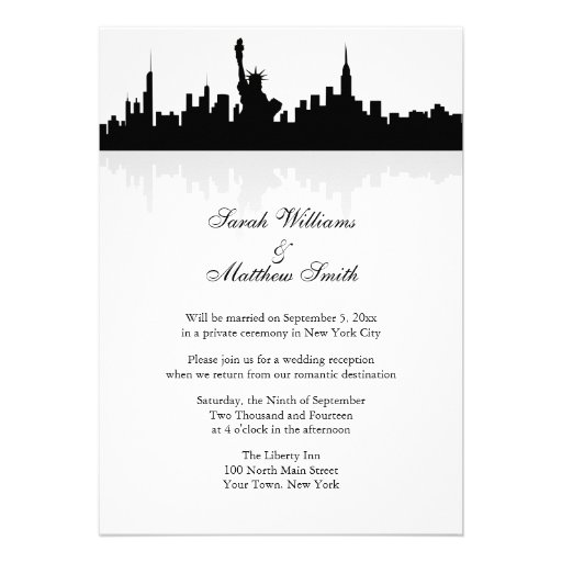 Reception Only New York Skyline Wedding Invitation