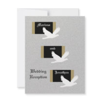 Reception Only Wedding Invitation -- Wedding Doves