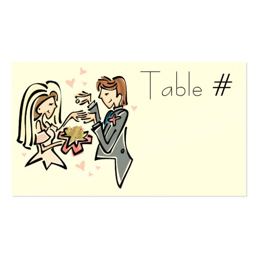 Reception Table Number Cards Business Card Template (front side)