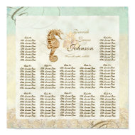 Reception Table Seating Chart, Sea Horse Coastal print