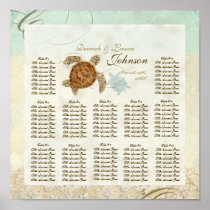 Reception Table Seating Chart, Sea Turtle Coastal Print