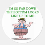 recession depression joke round sticker
