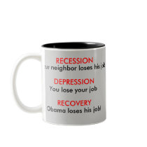 Recession, Depression, Recovery - Economy mugs