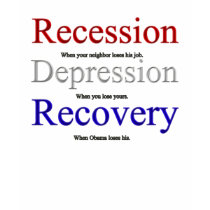 Recession Depression Recovery t-shirts