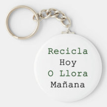 Recicla Hoy O Llora Manana Key Chain