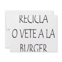 Recicla O Vete A La Burger invitations