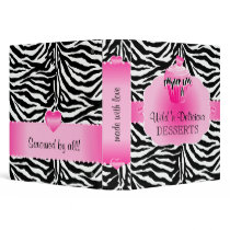 Recipe Binder Cake Bakery Zebra Cupcake Pink