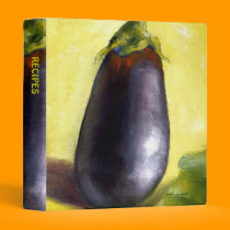 Recipe Binder, Eggplant, Fine Art Oil Painting binders