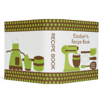 Recipe Binder Kitchen Accesories Green & Brown