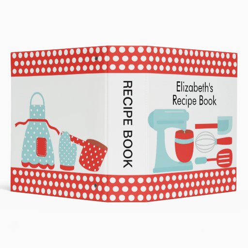 Recipe Binder Kitchen Accesories Orange & Blue