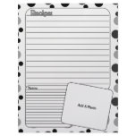 Recipe Book Page (Black And White) Custom Letterhead