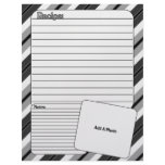 Recipe Book Page (Black And White) Custom Letterhead