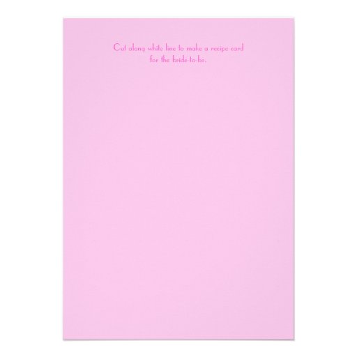 Recipe Bridal Shower Invitation - Pink