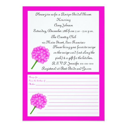 bridal shower invitation recipe wording recipe bridal shower invitation pink recipe card zazzle bridal shower invitation recipe wording recipe bridal shower invitation pink recipe card zazzle
