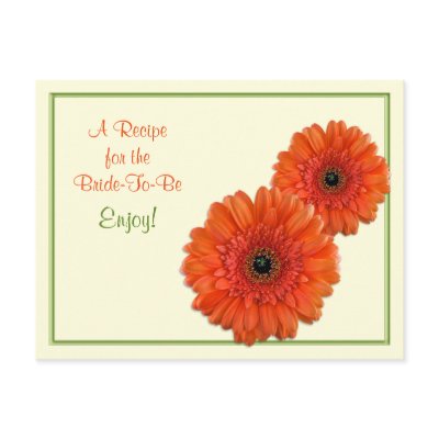 Recipe Card for the Bride to Be Post Card