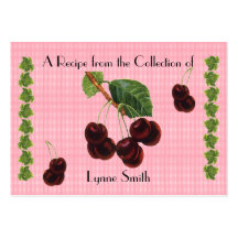 Recipe card (small) cherry design business card
