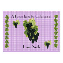 Recipe card (small) Grape Cluster design Business Card Template