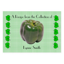 Recipe card (small) Green Pepper design Business Cards