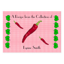 Recipe card (small) Hot Red Pepper design Business Cards
