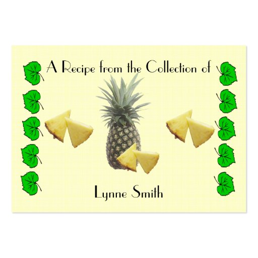 Recipe card (small) Pineapple design Business Card (front side)