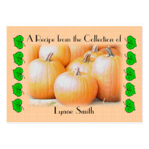 Recipe card (small) Pumpkin design Business Card