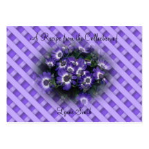 Recipe card (small)Purple Flowers design Business Cards