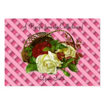Recipe card (small)Red & White Roses design Business Cards