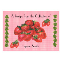 Recipe card (small) strawberry design business card templates