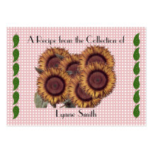 Recipe card (small) Sunflower design Business Card