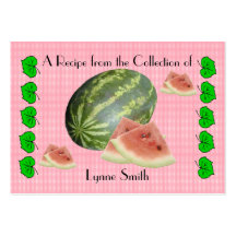 Recipe card (small) Watermelon design Business Cards