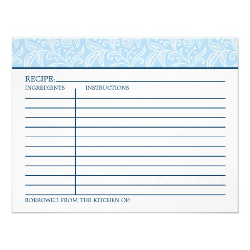 Recipe Card | Something Borrowed Something Blue