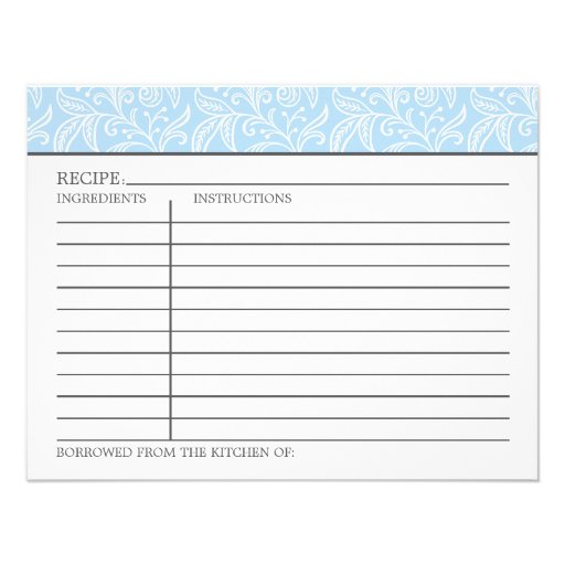 Recipe Card | Something Borrowed Something Blue