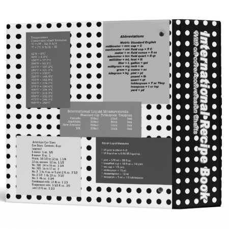 Recipe Conversion Black & White Binder