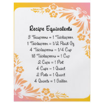 Recipe Equivalents Pastel Floral flyers by momsretro Recipe Equivalents Pastel Floral flyers