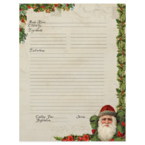 Recipe Family Santa Vintage Christmas Cookbook Flyers