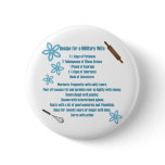 Recipe For A Military Wife buttons