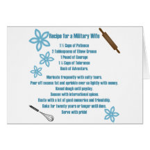Recipe For A Military Wife Greeting Cards