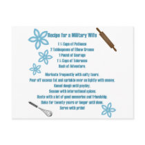 Recipe For A Military Wife postcards