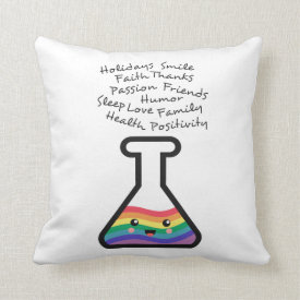 Recipe for Making Rainbow Happiness in A Flask Pillows